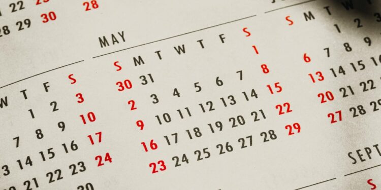 calendário